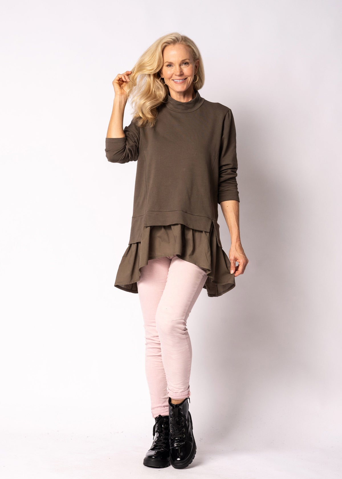 Florin Top in Moss Green