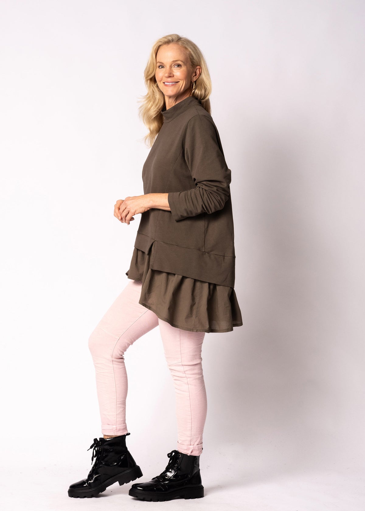 Florin Top in Moss Green