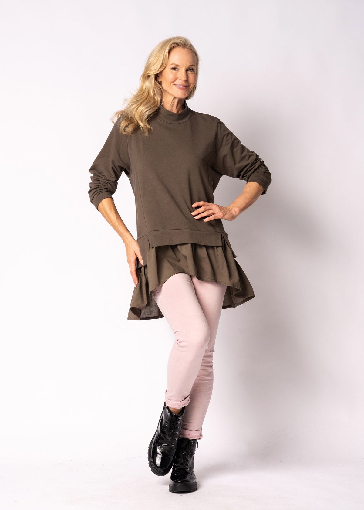 Florin Top in Moss Green