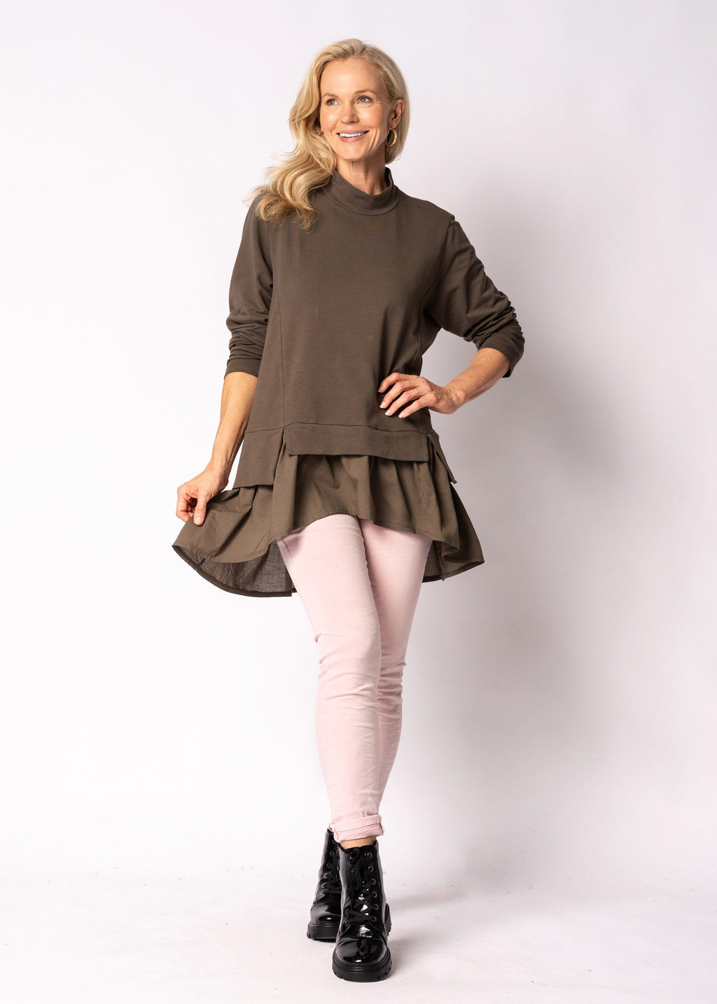 Florin Top in Moss Green