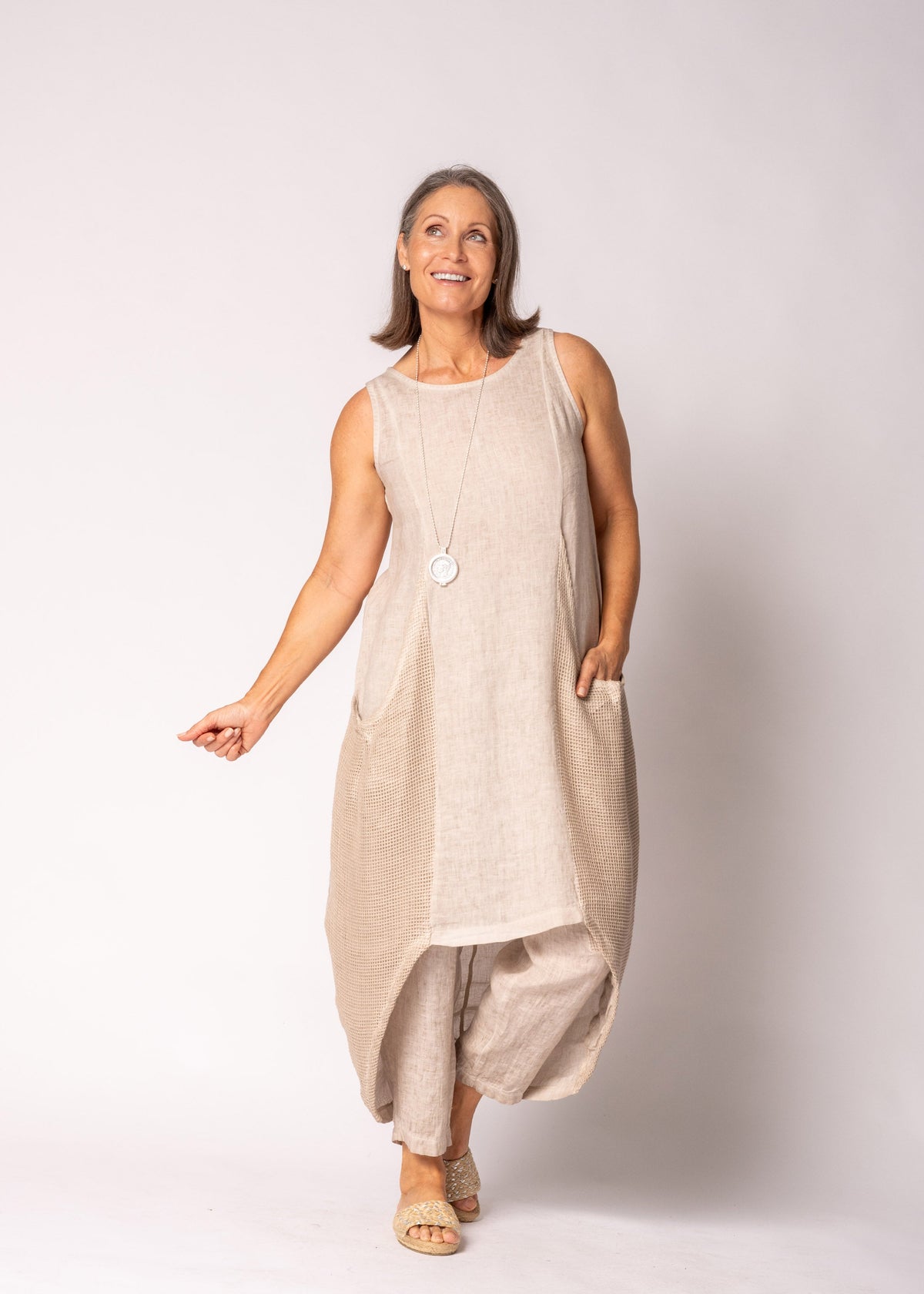 Alette Dress in Antique Beige