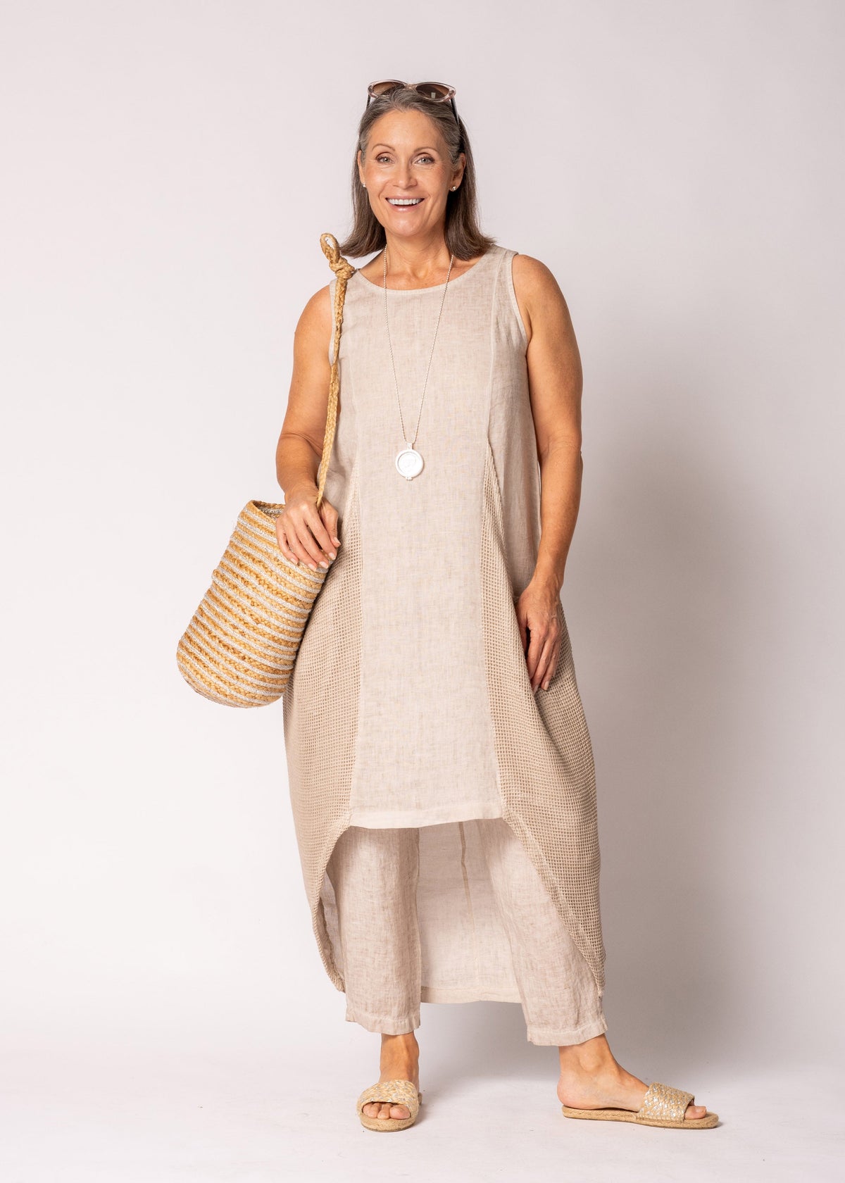 Alette Dress in Antique Beige