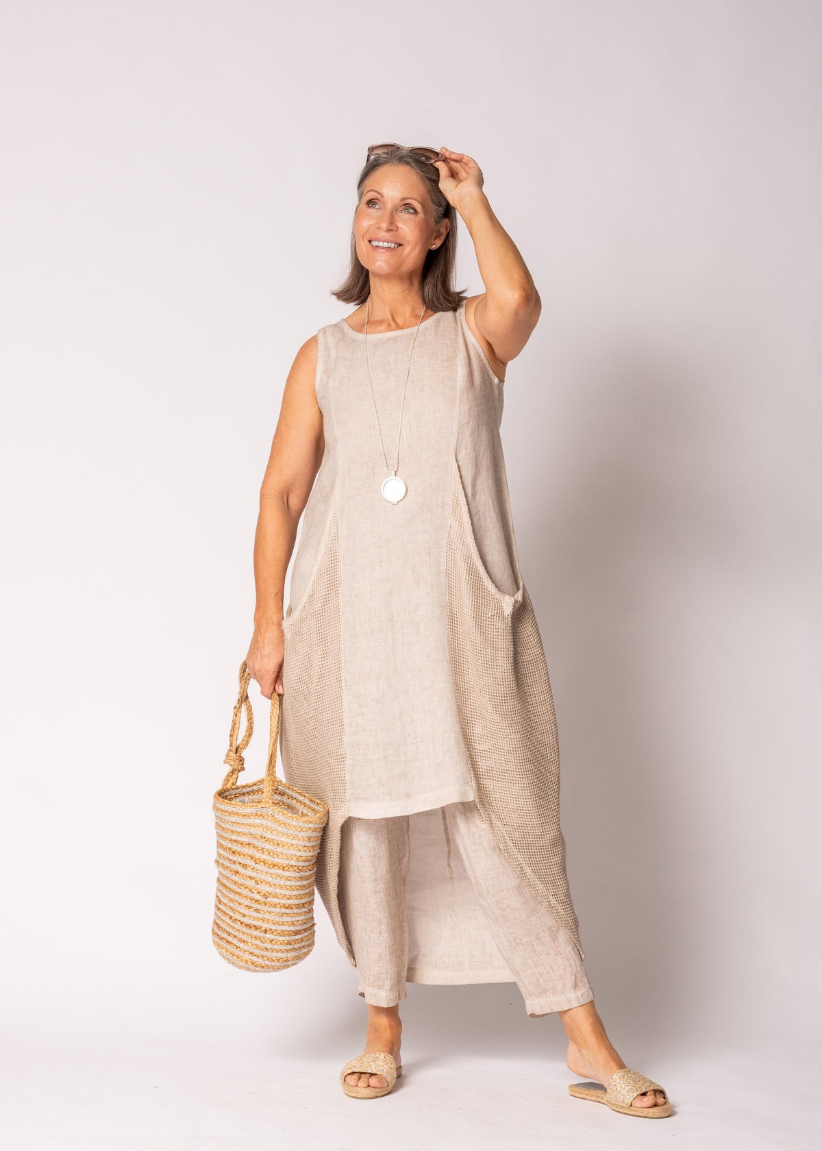 Alette Dress in Antique Beige