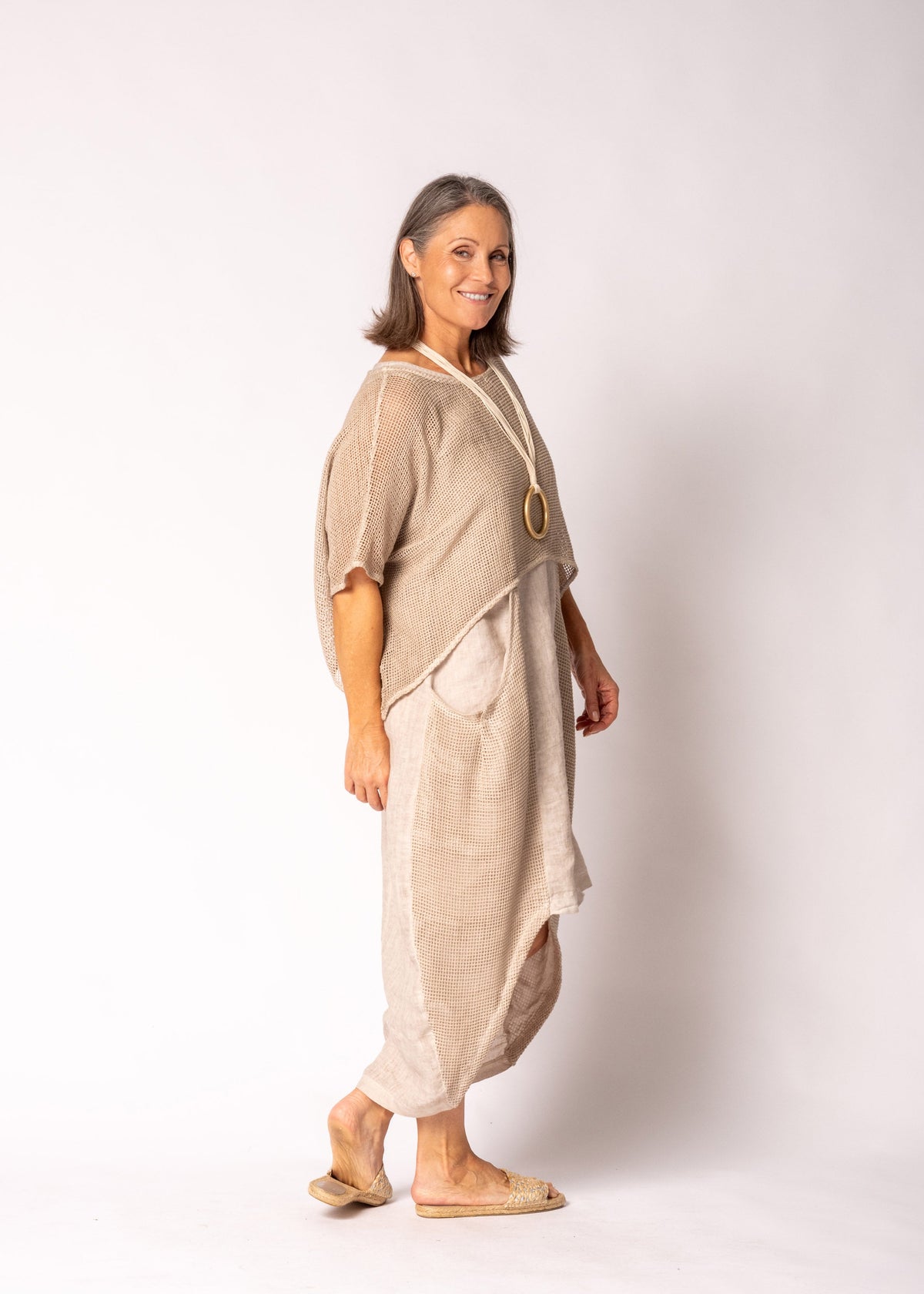 Seraya Cotton Top in Antique Beige