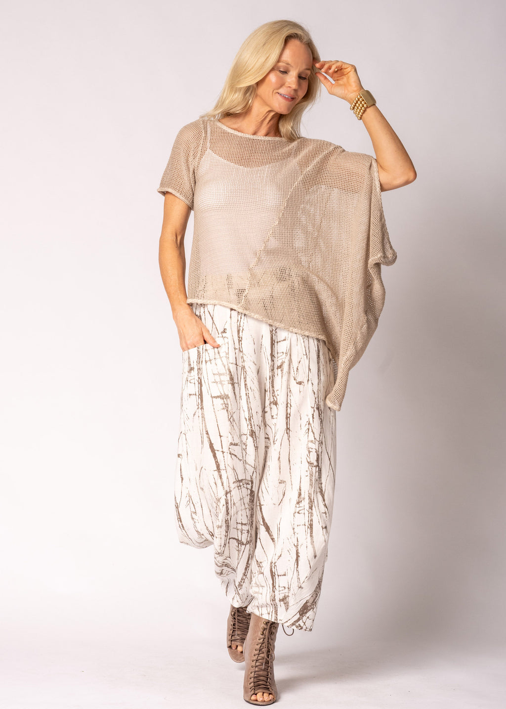 Elloway Cotton Top in Antique Beige