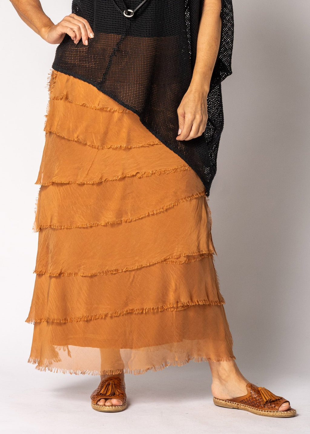 Fifi Silk Skirt in Burnt Toffee