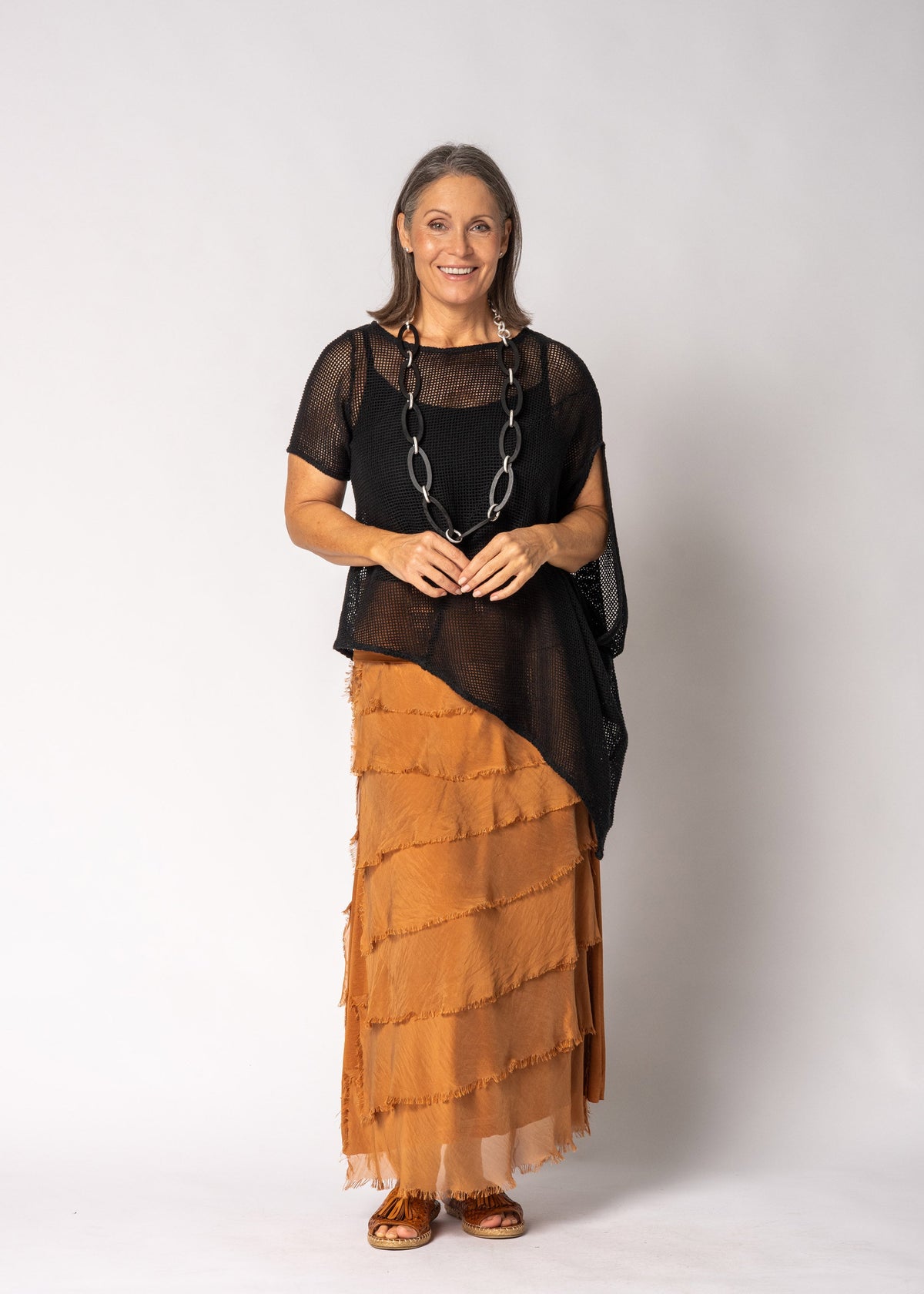Fifi Silk Skirt in Burnt Toffee