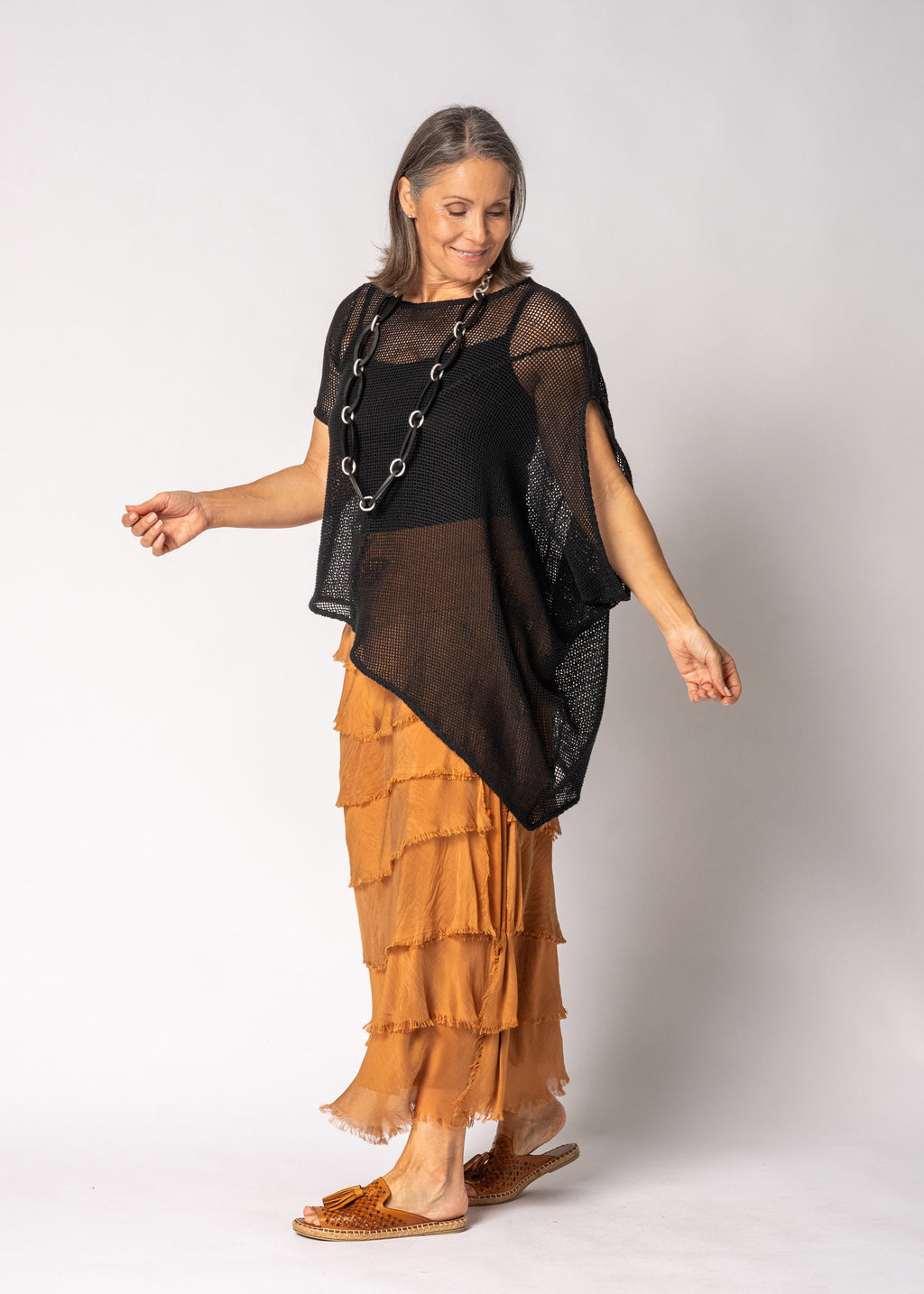 Fifi Silk Skirt in Burnt Toffee