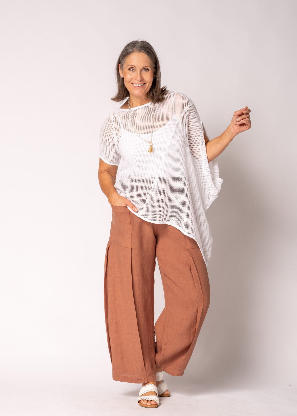 Olenna Linen Pants in Burnt Toffee