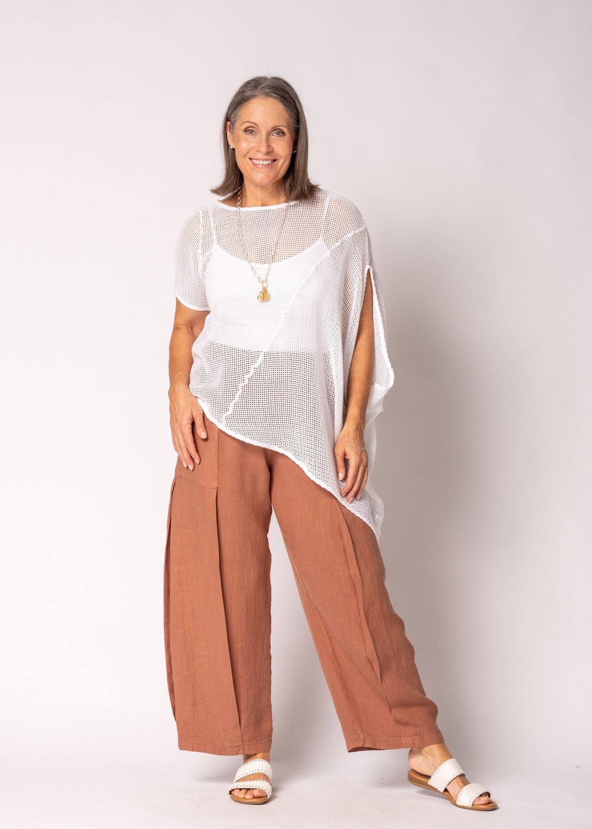Olenna Linen Pants in Burnt Toffee