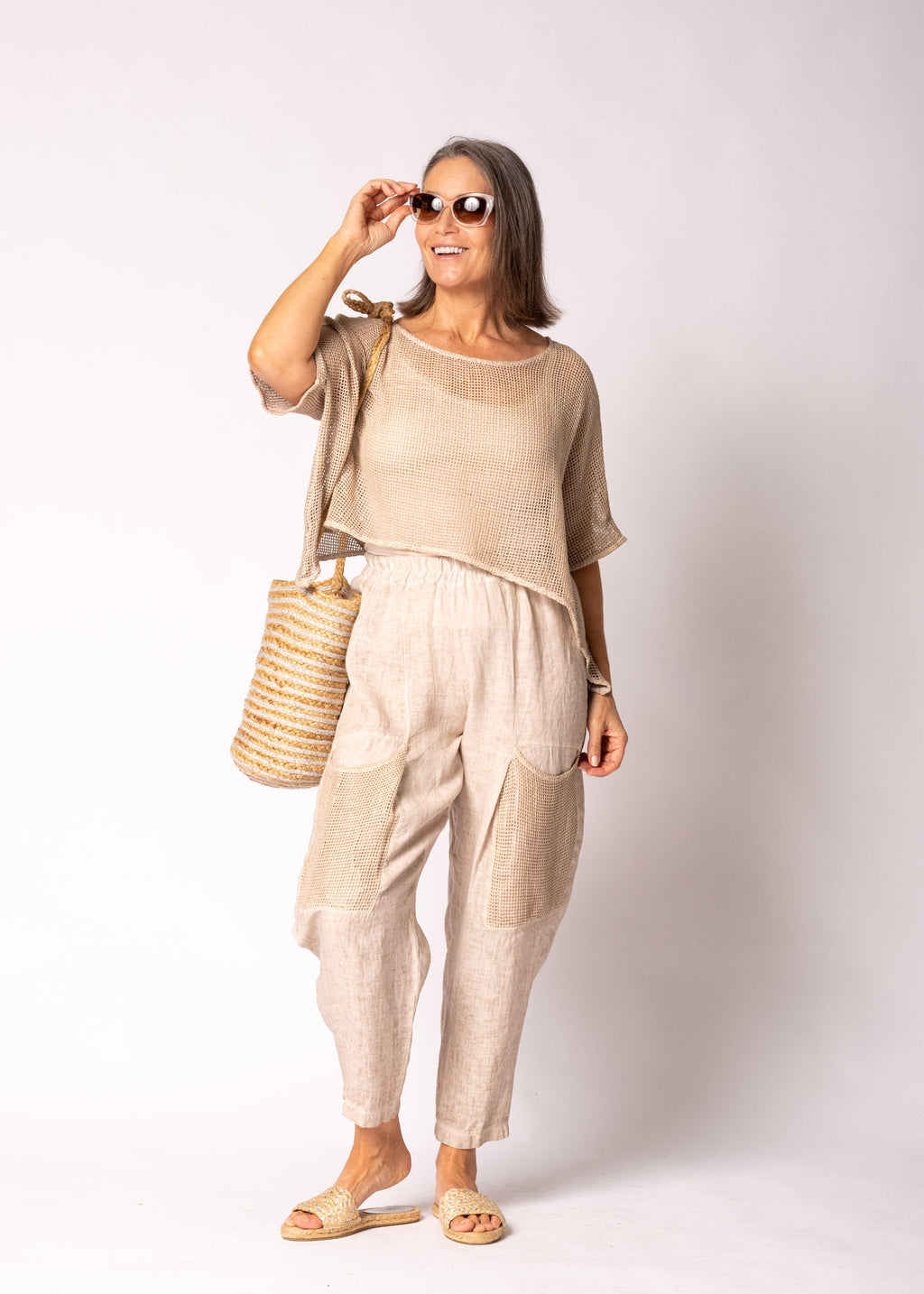 Seraya Cotton Top in Antique Beige
