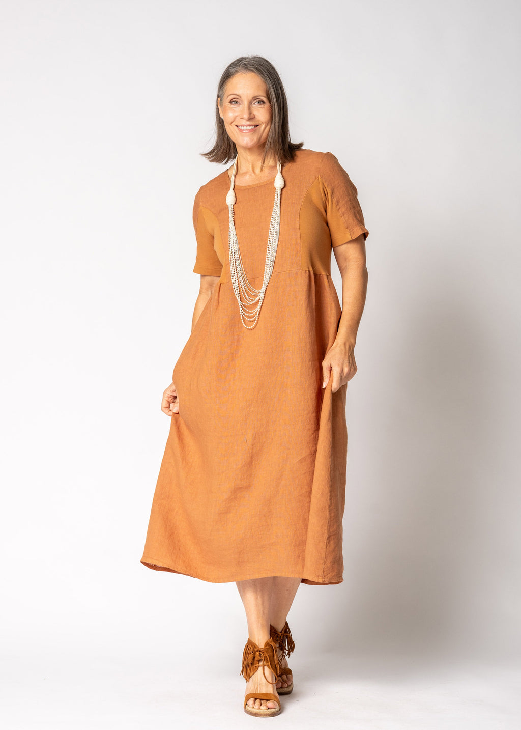 Zoraya Dress in Burnt Toffee
