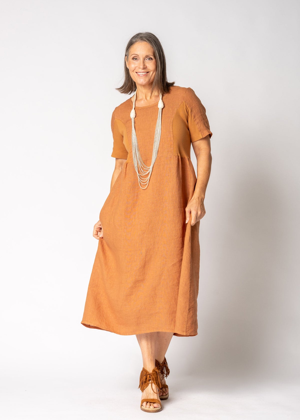 Zoraya Dress in Burnt Toffee