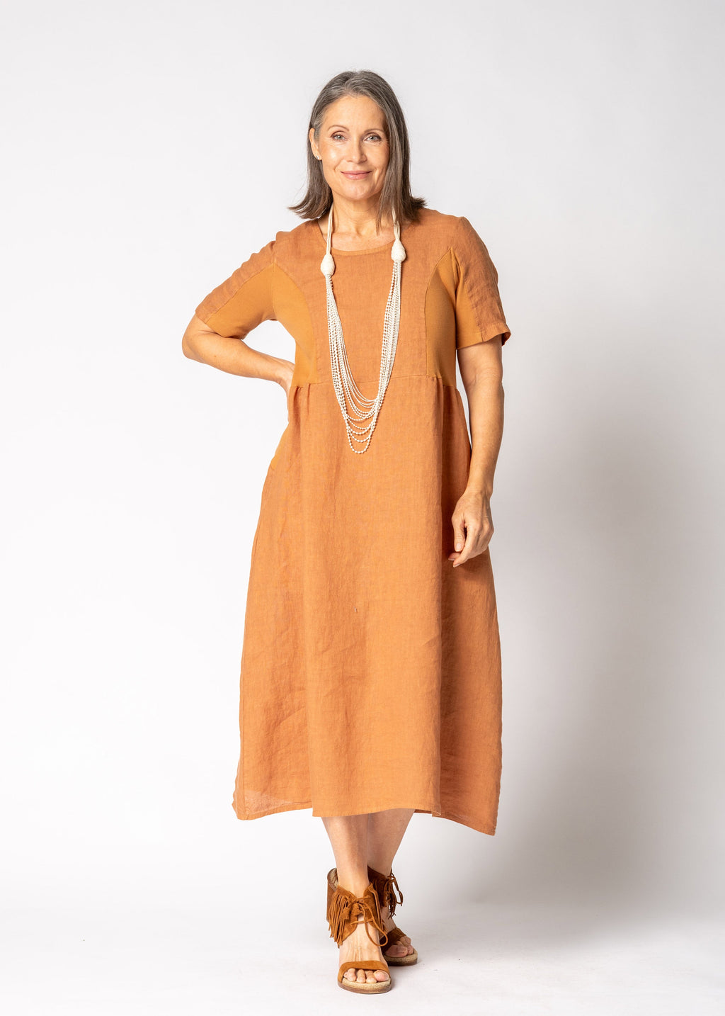 Zoraya Dress in Burnt Toffee