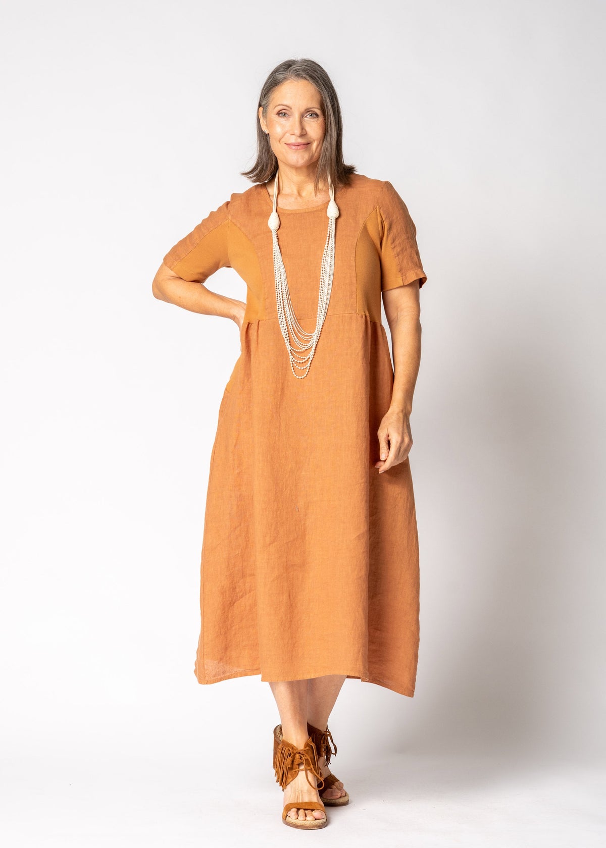 Zoraya Dress in Burnt Toffee