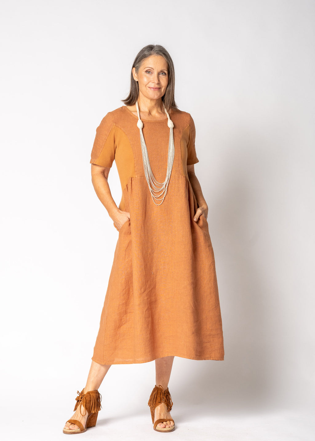 Zoraya Dress in Burnt Toffee