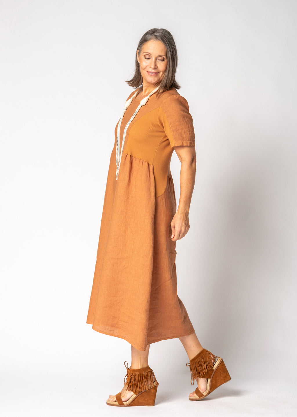 Zoraya Dress in Burnt Toffee