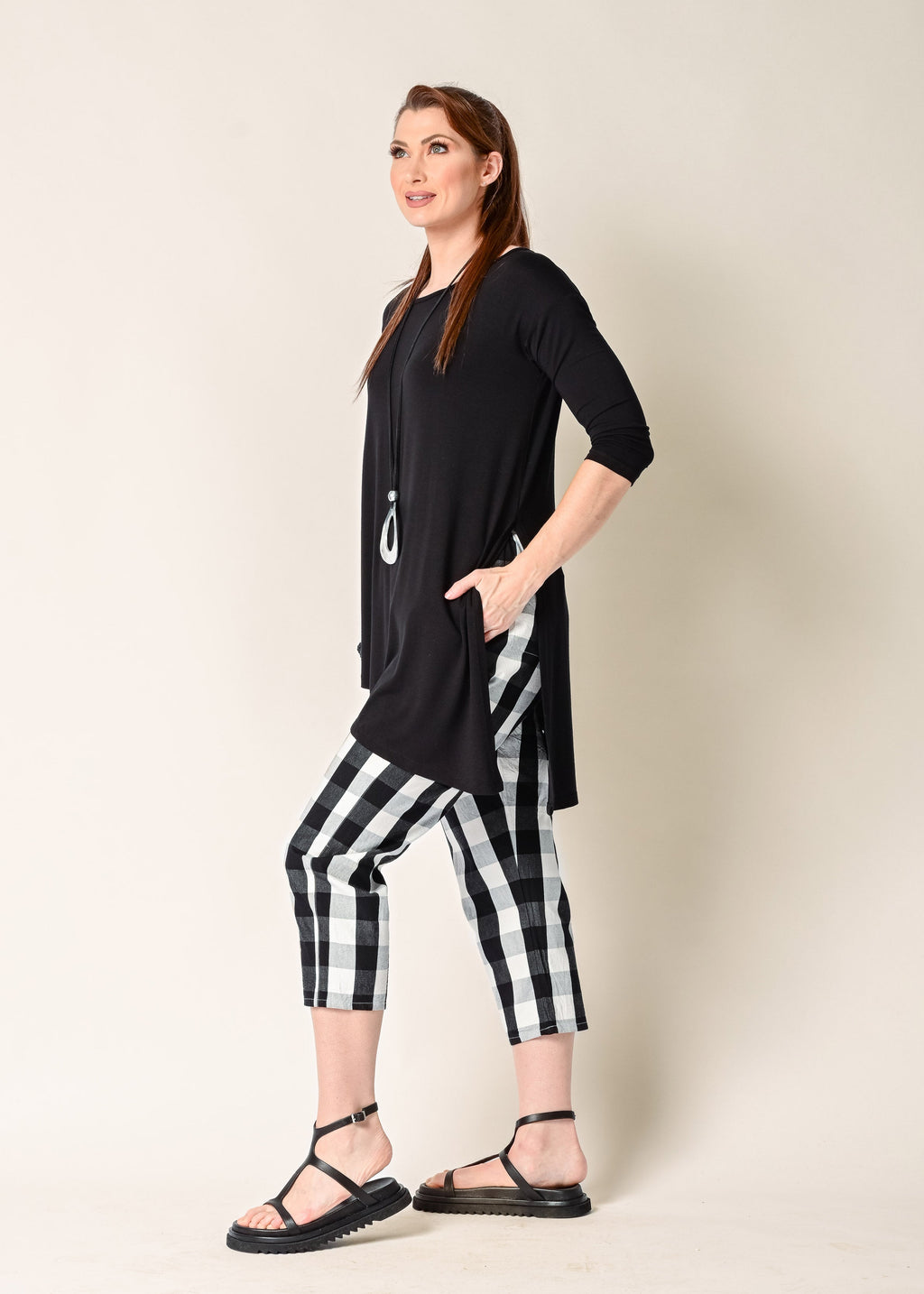 Hattie Pant in Onyx Check