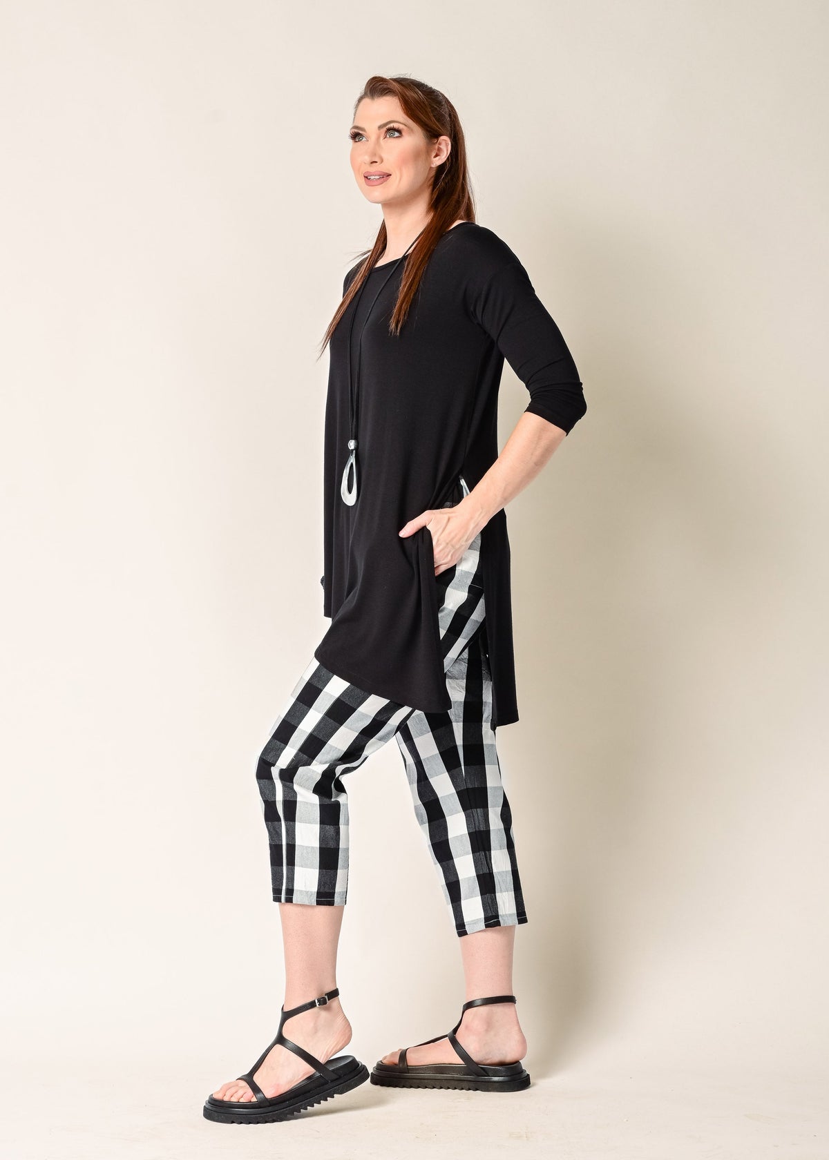 Hattie Pant in Onyx Check