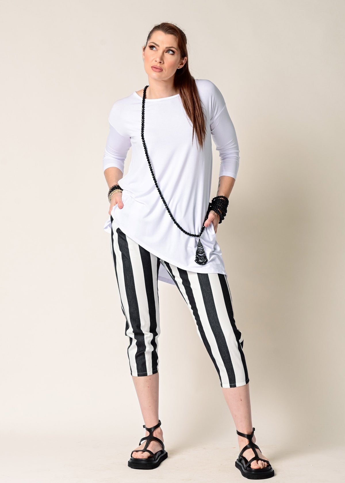 Hattie Pant in Granite Stripe