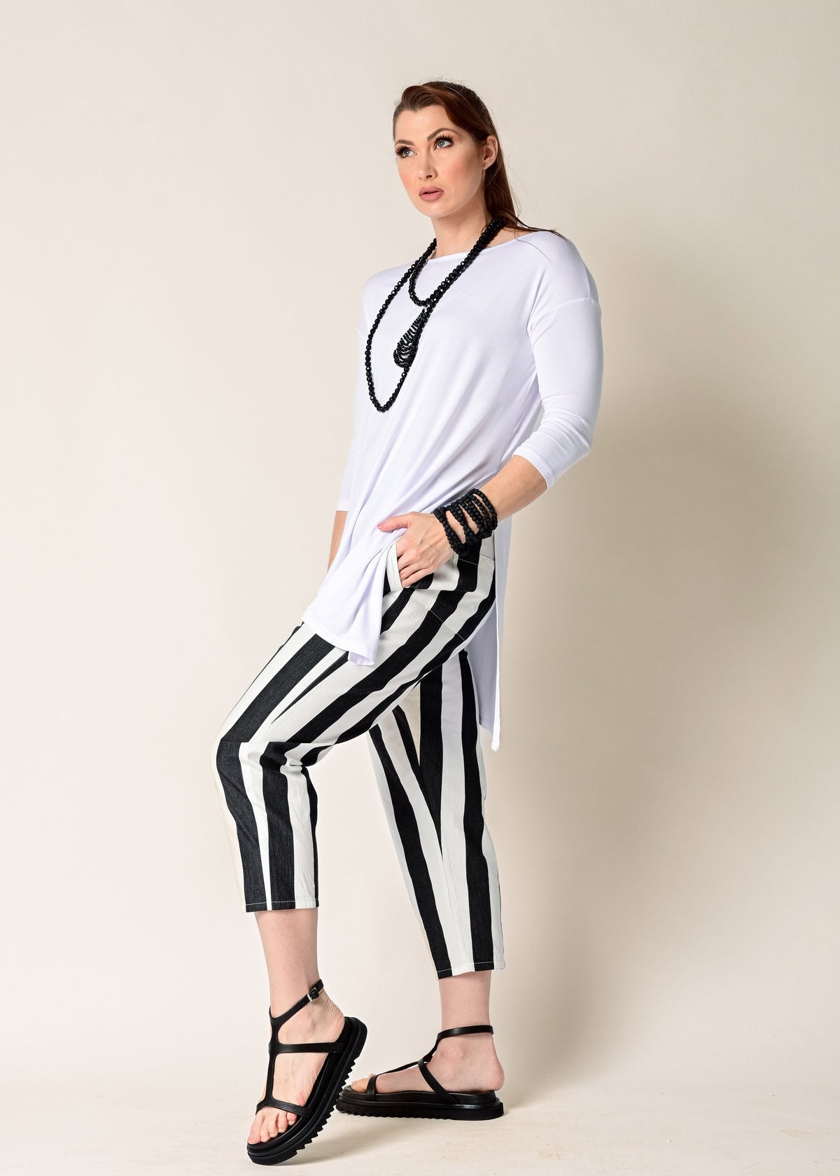 Hattie Pant in Granite Stripe