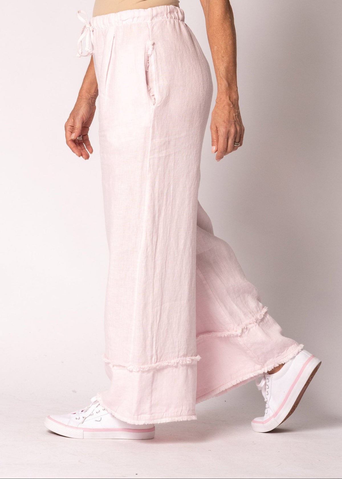 Mirren Linen Pants in Modena Pink