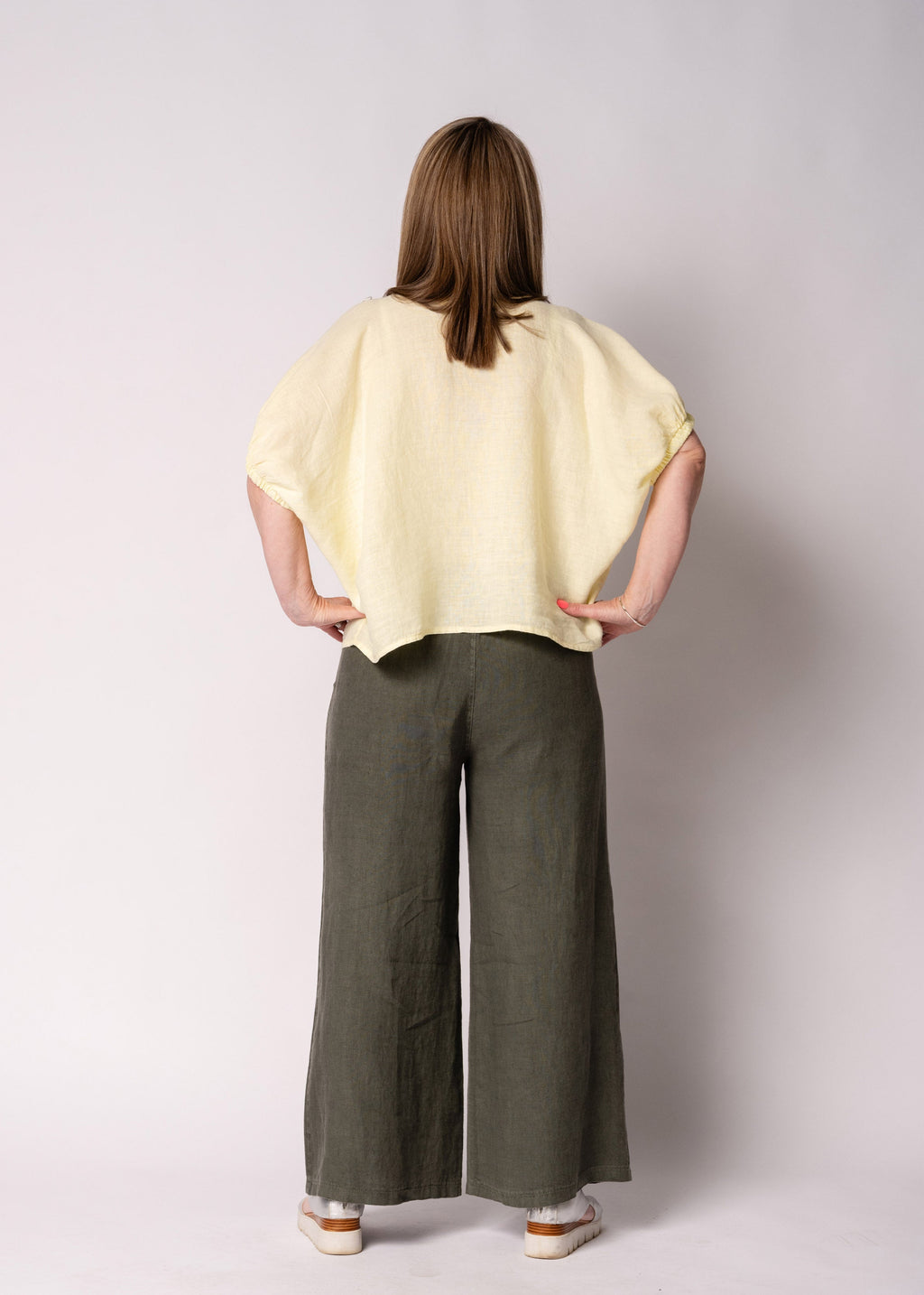 Solene Linen Top in Lucca Lemon