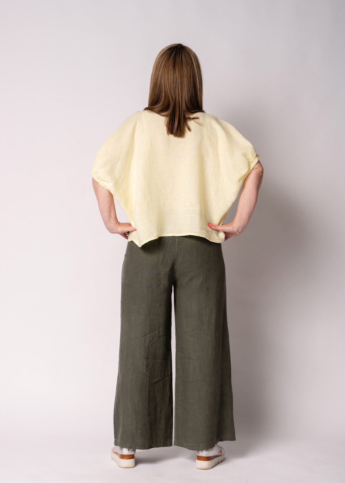 Solene Linen Top in Lucca Lemon