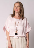 Korra Linen Top in Modena Pink