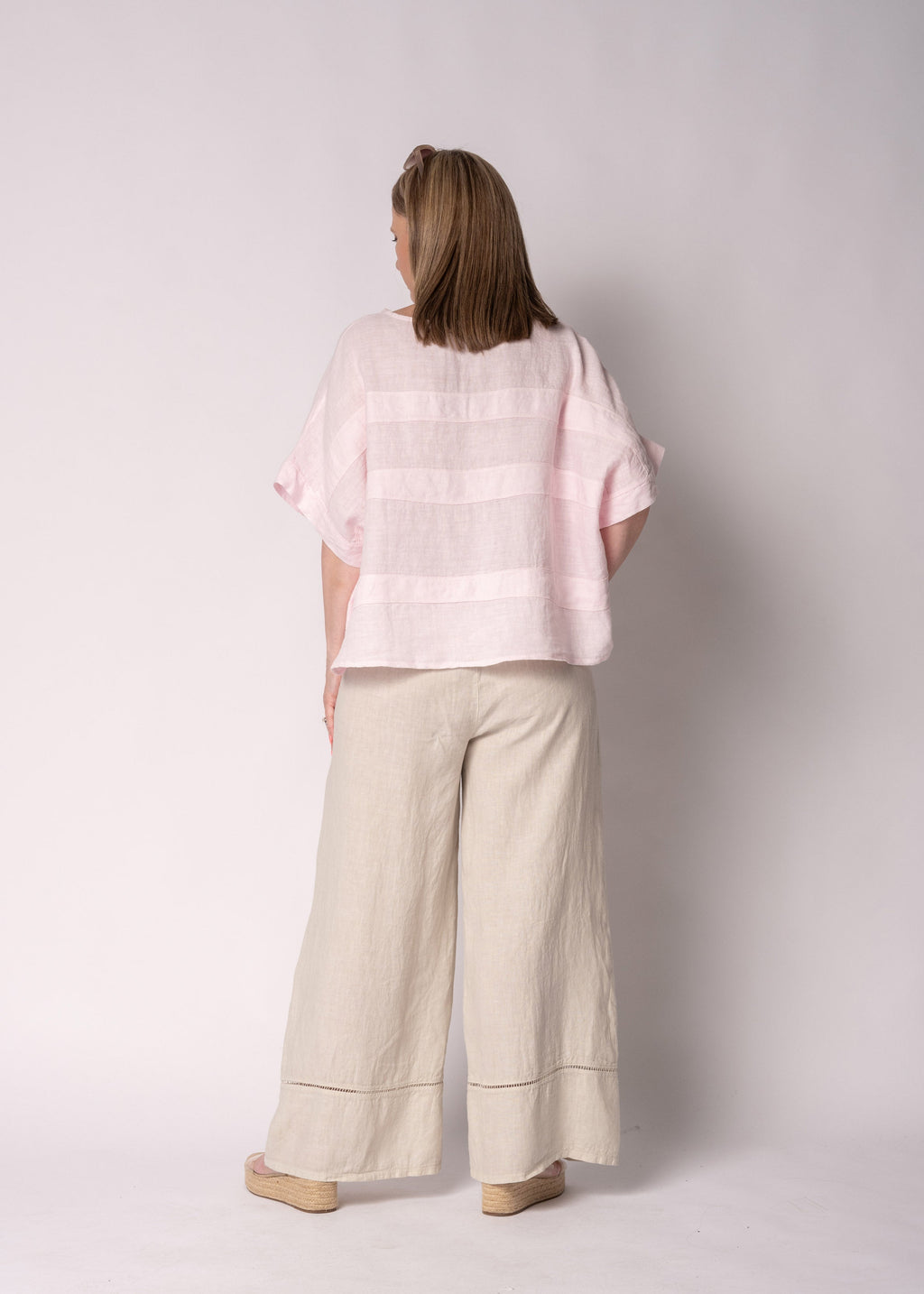 Korra Linen Top in Modena Pink