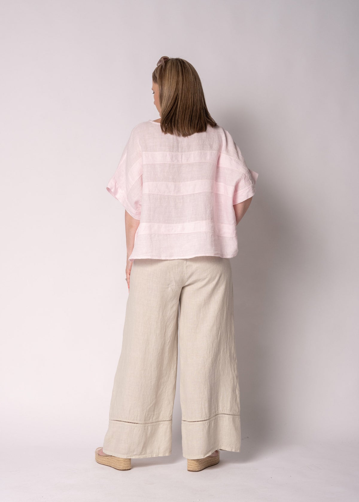 Korra Linen Top in Modena Pink