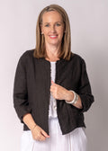 Zinnia Linen Jacket in Onyx