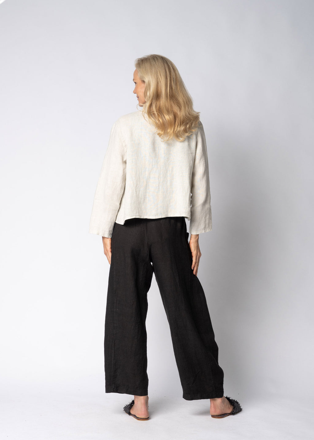 Olenna Linen Pants in Onyx