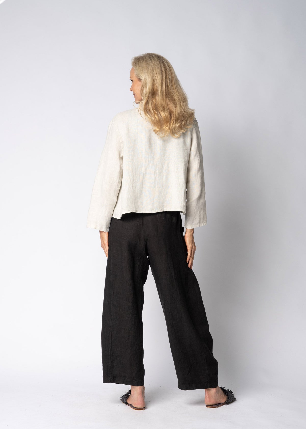 Olenna Linen Pants in Onyx