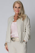 Zinnia Linen Jacket in Latte