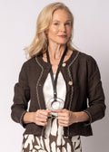 Teresa Linen Jacket in Chocolate Truffle