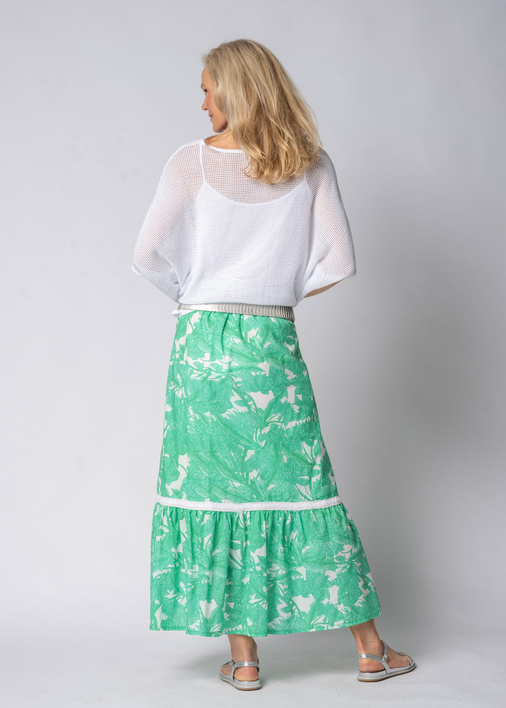Eska Cotton Skirt in Capri Green