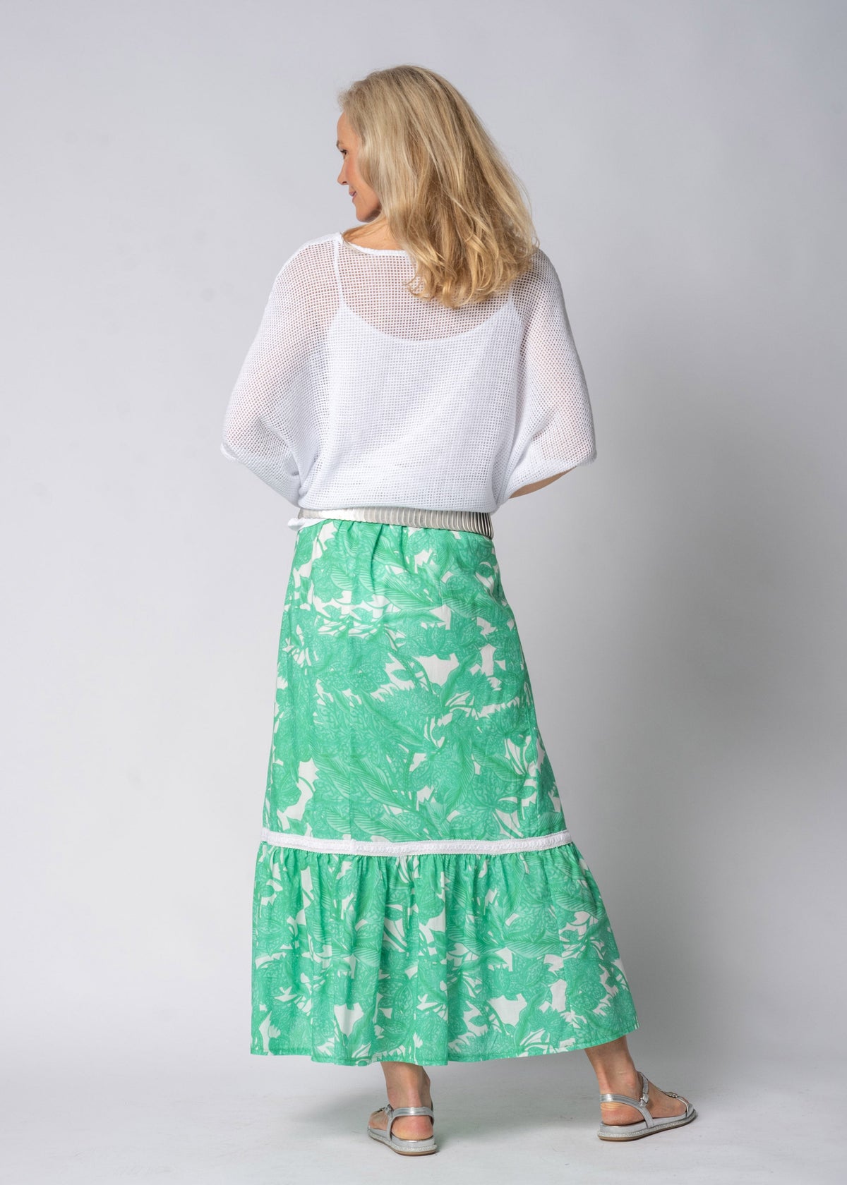 Eska Cotton Skirt in Capri Green
