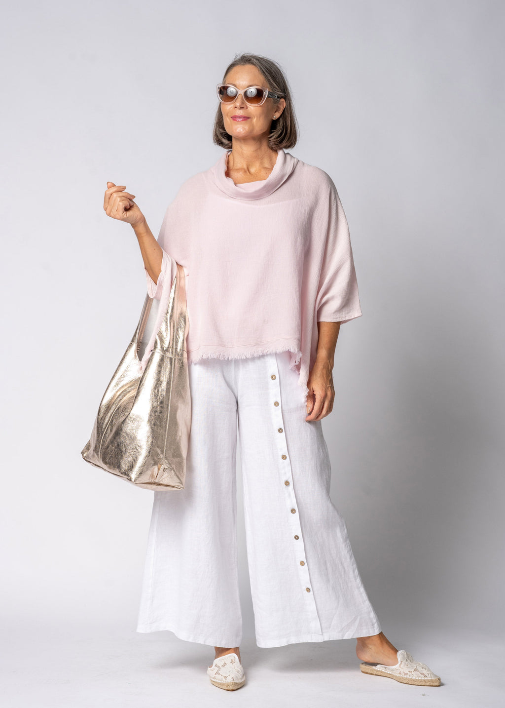Kiora Linen Top in Modena Pink