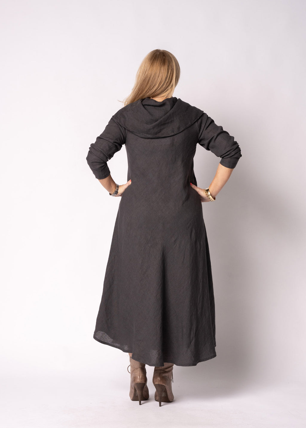 Liliana Linen Dress in Granite