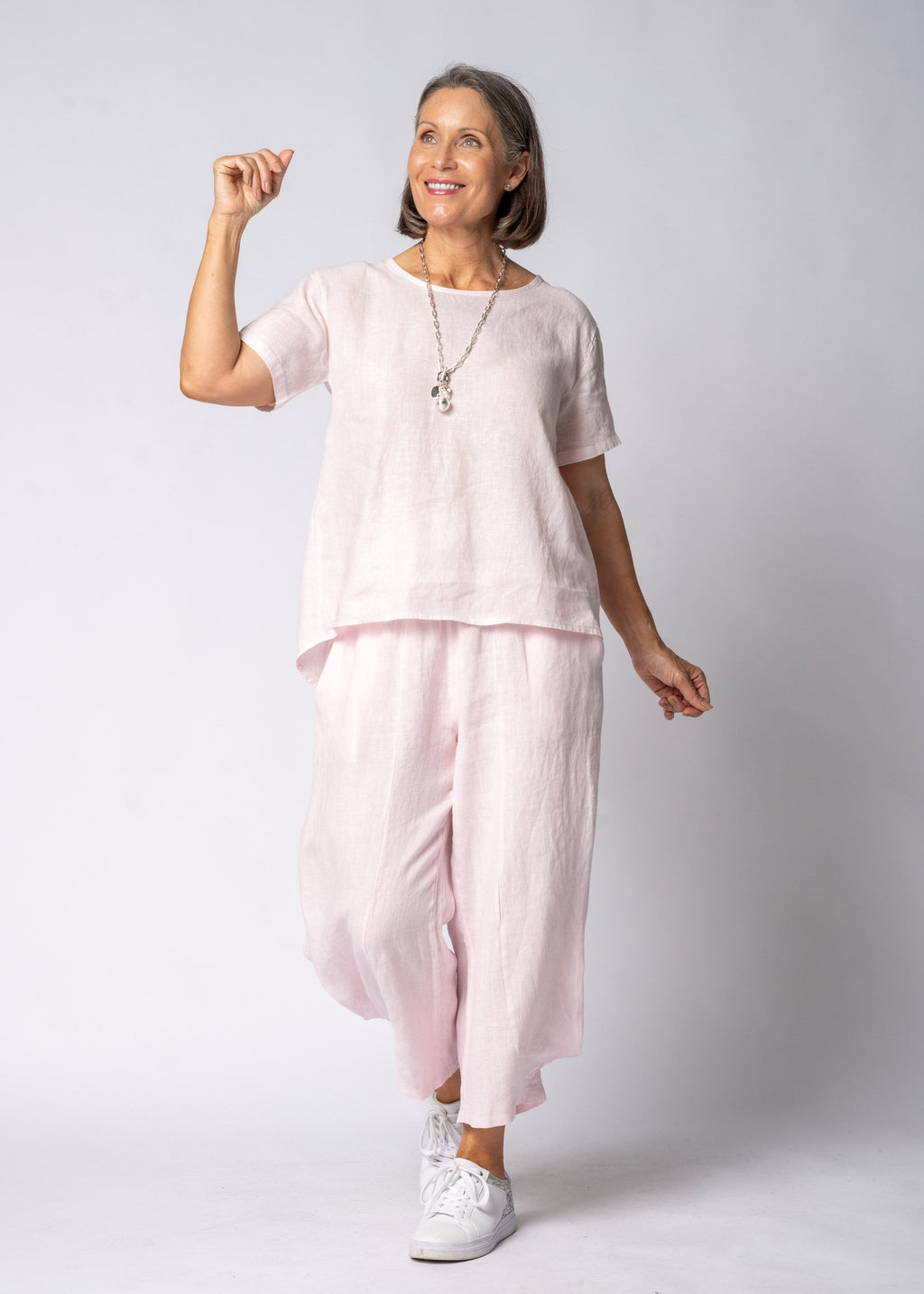 Arista Linen Top in Modena Pink