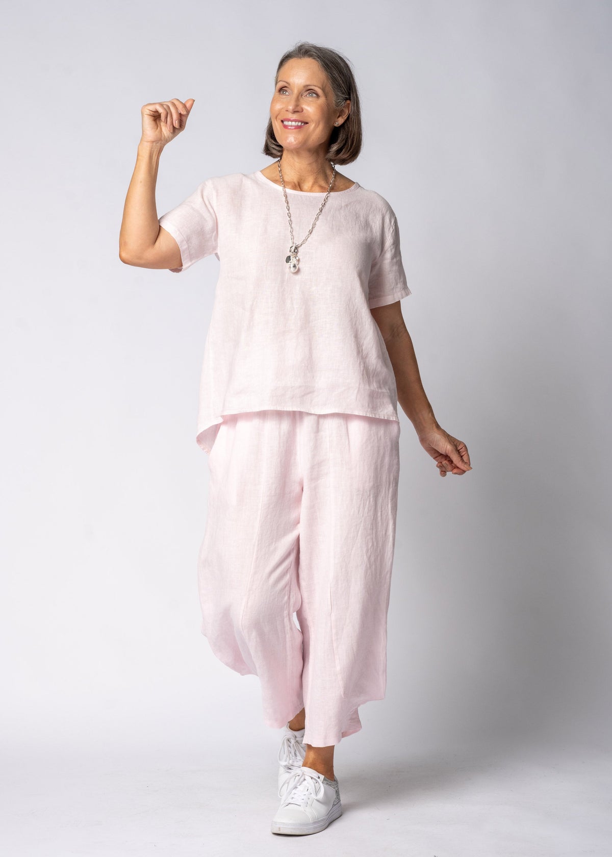 Arista Linen Top in Modena Pink