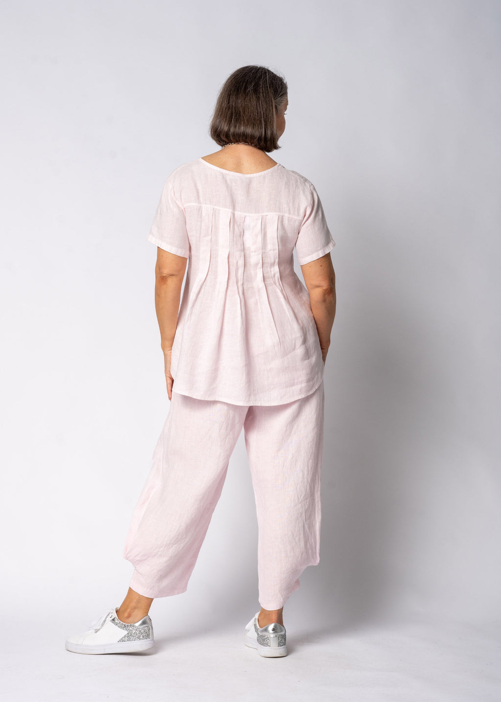 Arista Linen Top in Modena Pink