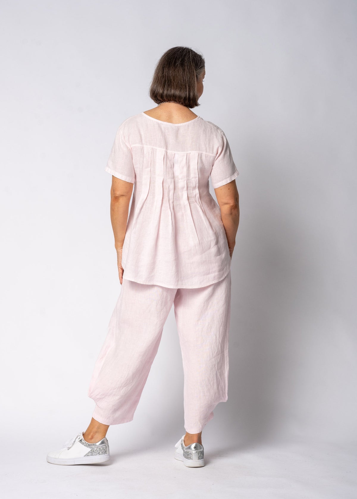 Arista Linen Top in Modena Pink