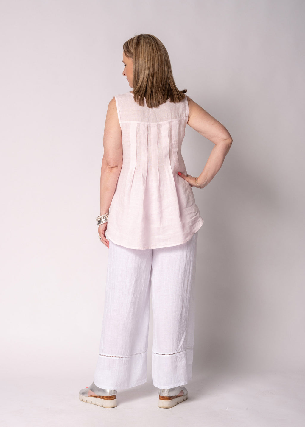 Orietta Linen Top in Modena Pink