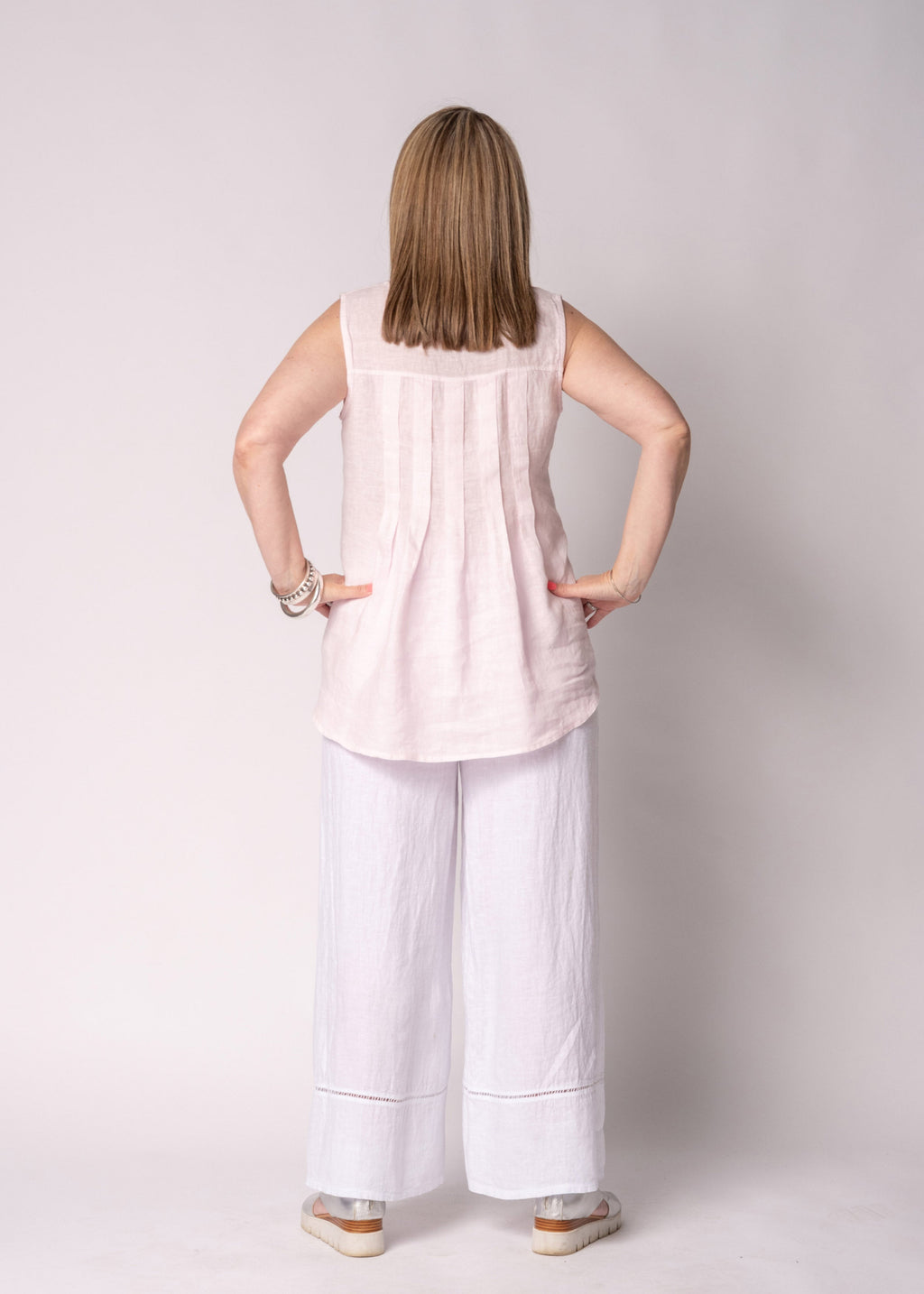 Orietta Linen Top in Modena Pink