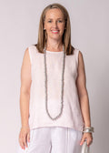 Orietta Linen Top in Modena Pink