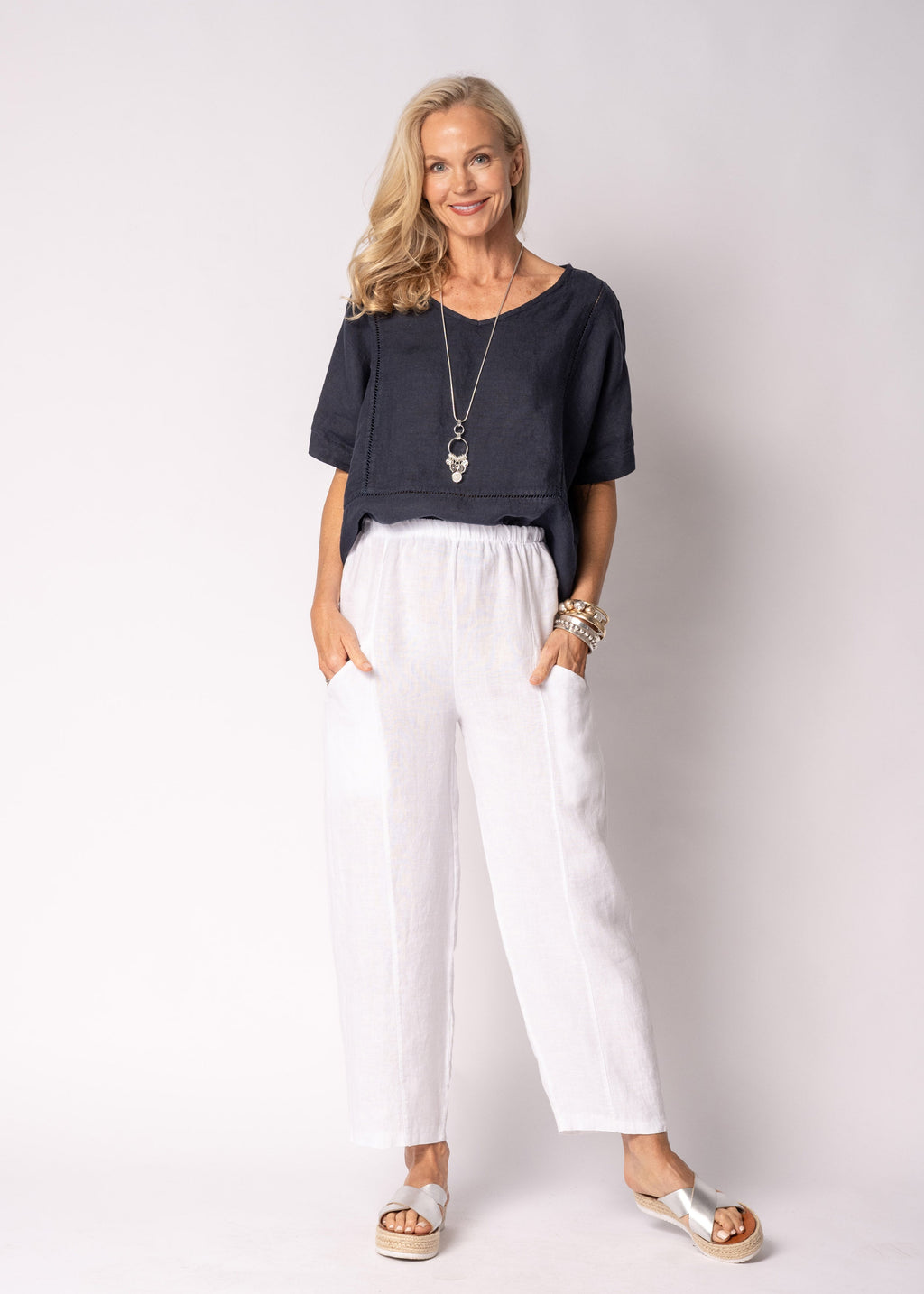 Tari Linen Pants in White