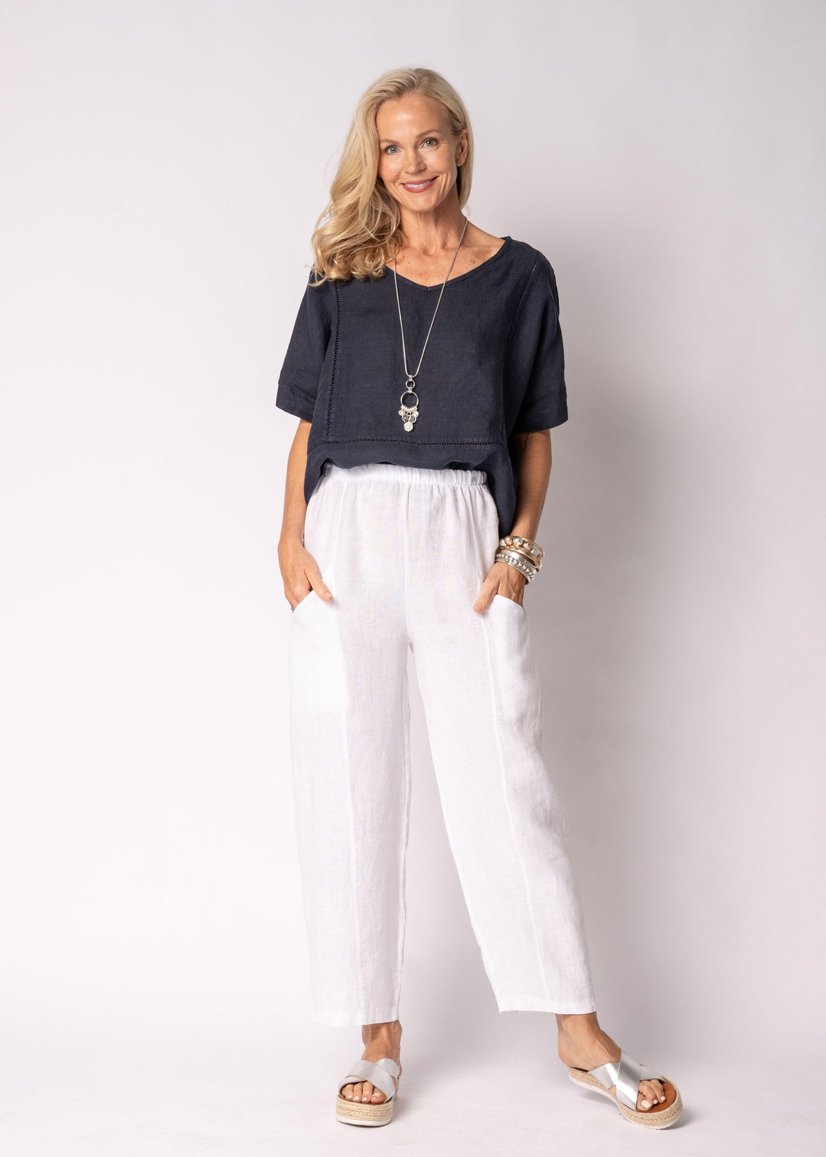 Tari Linen Pants in White