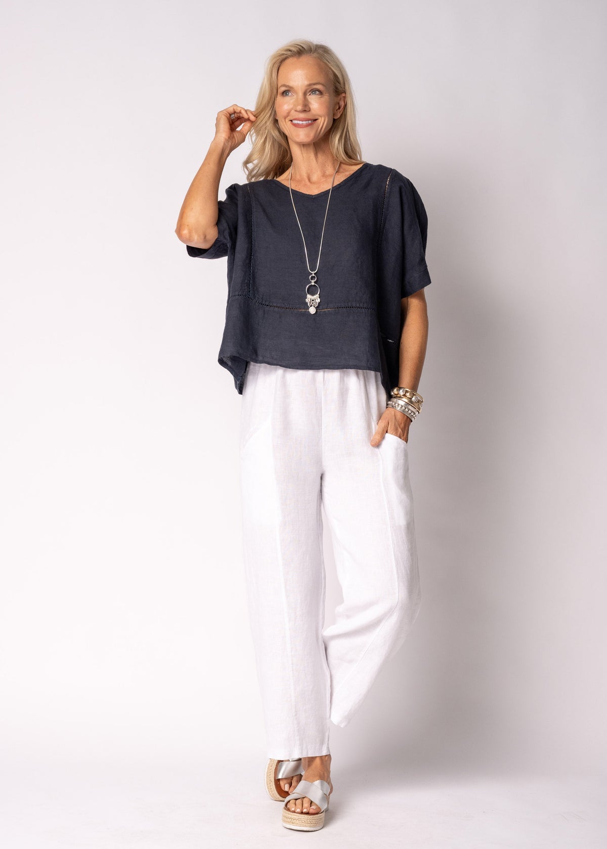 Tari Linen Pants in White